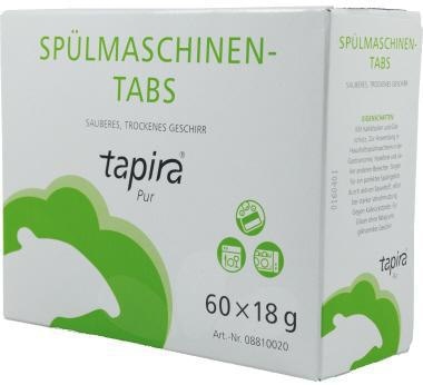 Image du produit Tapira Pastilles pour lave-vaisselle 60 x 18 g/paquet.