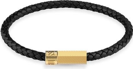 Guess Men Ìs Blackjack Leather Bracelet JUXB03240JWYGBK - Length: 21 cm (21 cm)
