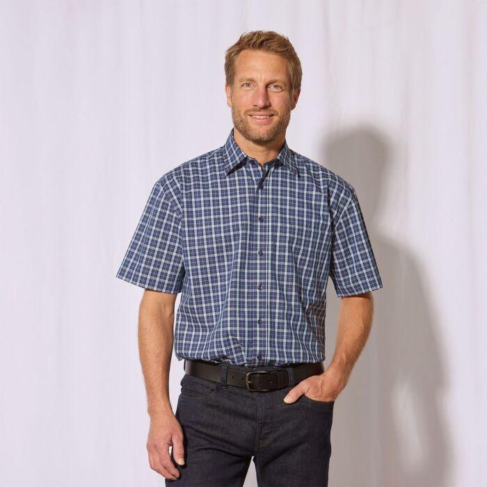 Immagine prodotto Explorer Kurzarmhemd, kariert marine (L)