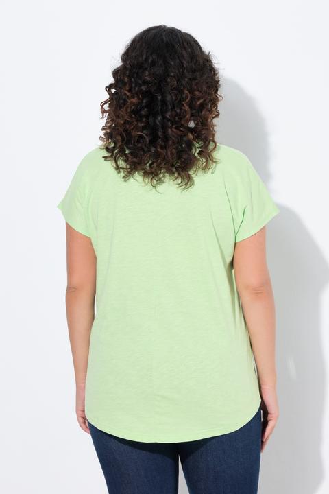 Immagine prodotto Ulla Popken T-shirt dal taglio oversize con design metallico con animale, scollo a girocollo e mezze maniche (62)