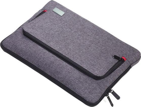 Troika MON CARRY Sacoche fermeture à glissière 2 poches avec élastique, gris/noir (13", Universel)