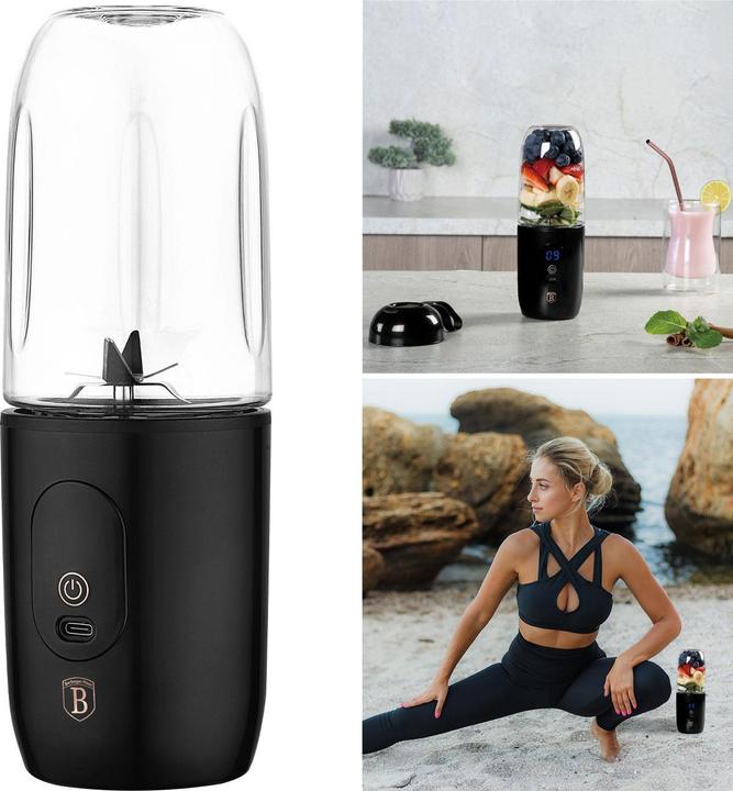 Image du produit BerlingerHaus To-Go Mixer avec USB, noir-rosé-or, 120-130 W (120 W)