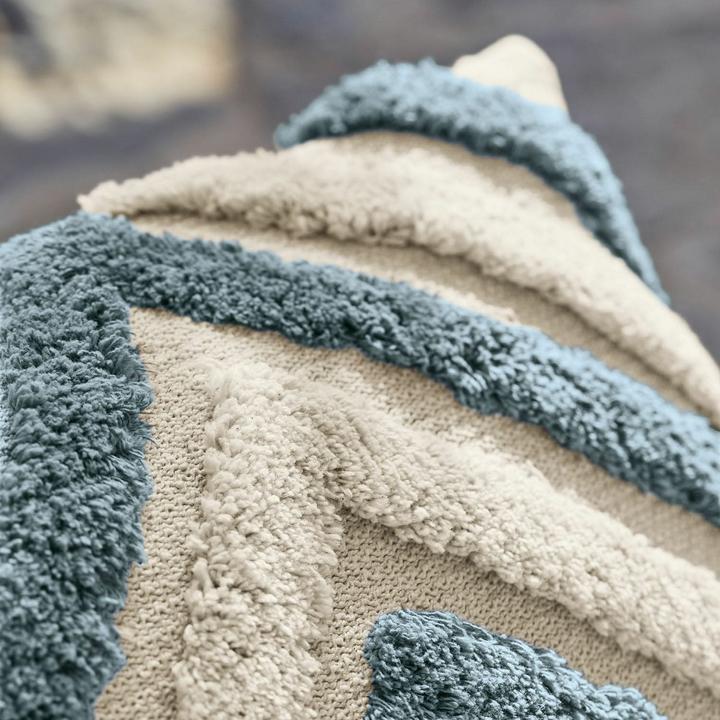 Image du produit Loberon Housse de coussin set de 2 Melyn bleu/crème (50 x 50 cm)