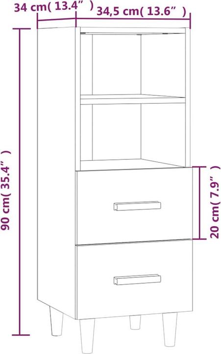 Image du produit vidaXL Sideboard (34.50 x 34.50 x 90 cm)