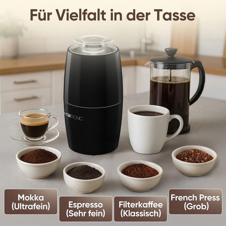 Produktbild Clatronic Kaffeemühle elektrisch, Edelstahl-Schlagmesser, 150 W