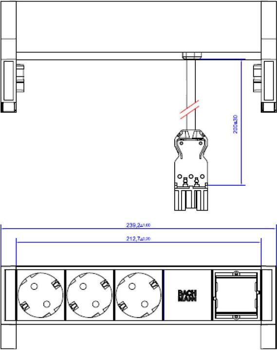 Productafbeelding Bachmann DESK2 - 3xSchuko & 1xLeeg (3 x, CEE 7/3, 0.20 m)