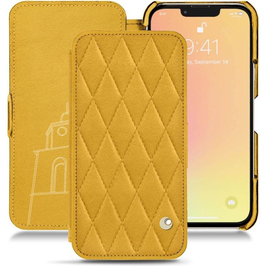 Noreve Lederschutzhülle horizontal (Apple iPhone 13 mini), Smartphone Hülle, Orange