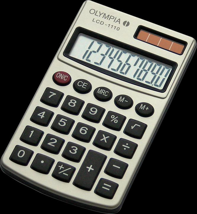 Olympia Calculator model LCD 1110 (Batteries, Solar cells)
