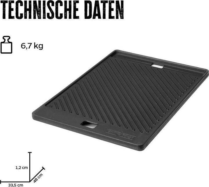 Produktbild Grillfürst Grillplatte Gusseisen für Genesis II GS4 400 / 600 48 x 33,5 cm