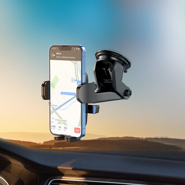 Immagine prodotto Borofone - Car Holder (BH60) - with Suction Cup, for Dashboard/Windshield, 4.5-7" Phone - Black Grey