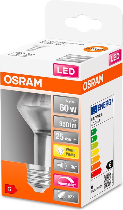 Produktbild Osram Led Superstar R63 (E27, 5.90 W, 350 lm, 1 x, G)