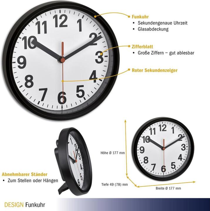 Image du produit TFA Horloge murale radio (17.70 cm)