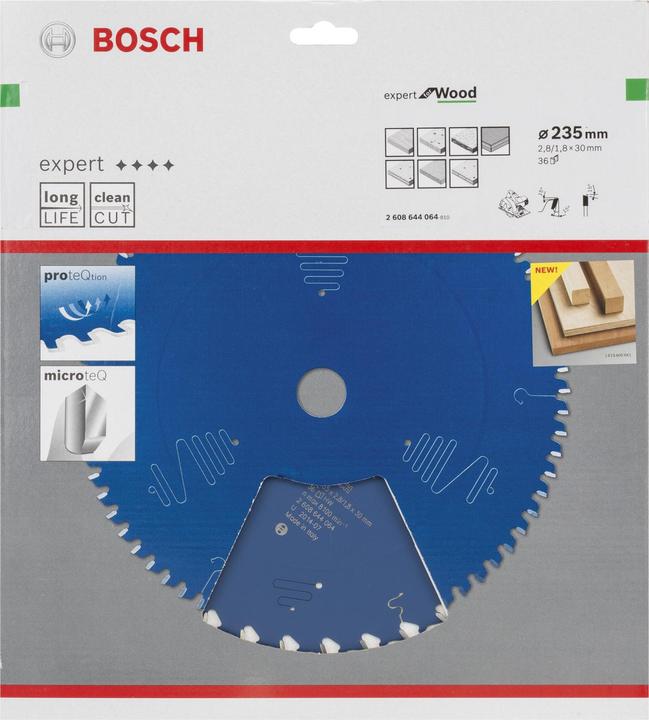 Produktbild Bosch Professional Zubehör Kreissägeblatt Expert for Wood, 235 x 30 x 2,8 mm, 36