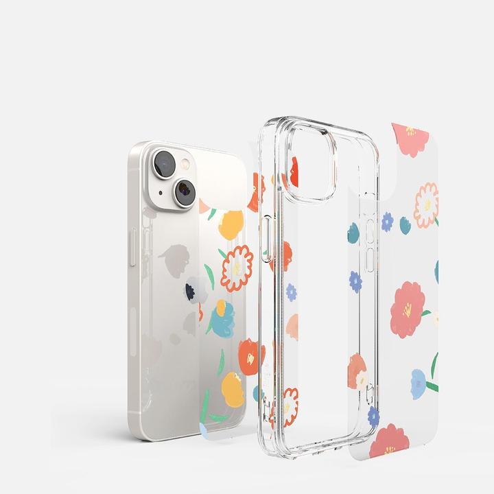 Immagine prodotto Ringke Fusion Design Sleeve Cover blindata con cornice in gel per iPhone 14 Plus trasparente (Floral) (FD) (Apple iPhone 14 Plus)