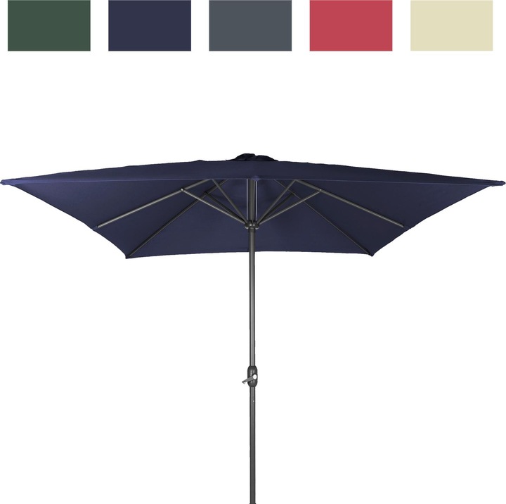 Produktbild Mojawo Alu Sonnenschirm Rechteck Marktschirm 3m x 2m mit Kurbel