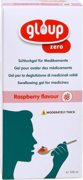 Actual product image Gloup Schluck Gel für Medikamente Zero mit Himbeer-Aroma (1 x, 500 ml, 615 g)
