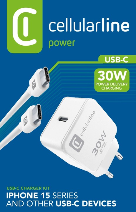 Image du produit Cellularline USB-C Charger kit USB-C 30W (30 W)