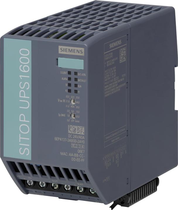 Produktbild Siemens SITOP UPS1600 40A Ethernet/PROFINET (960 VA, 960 W, Online-Doppelwandler USV)