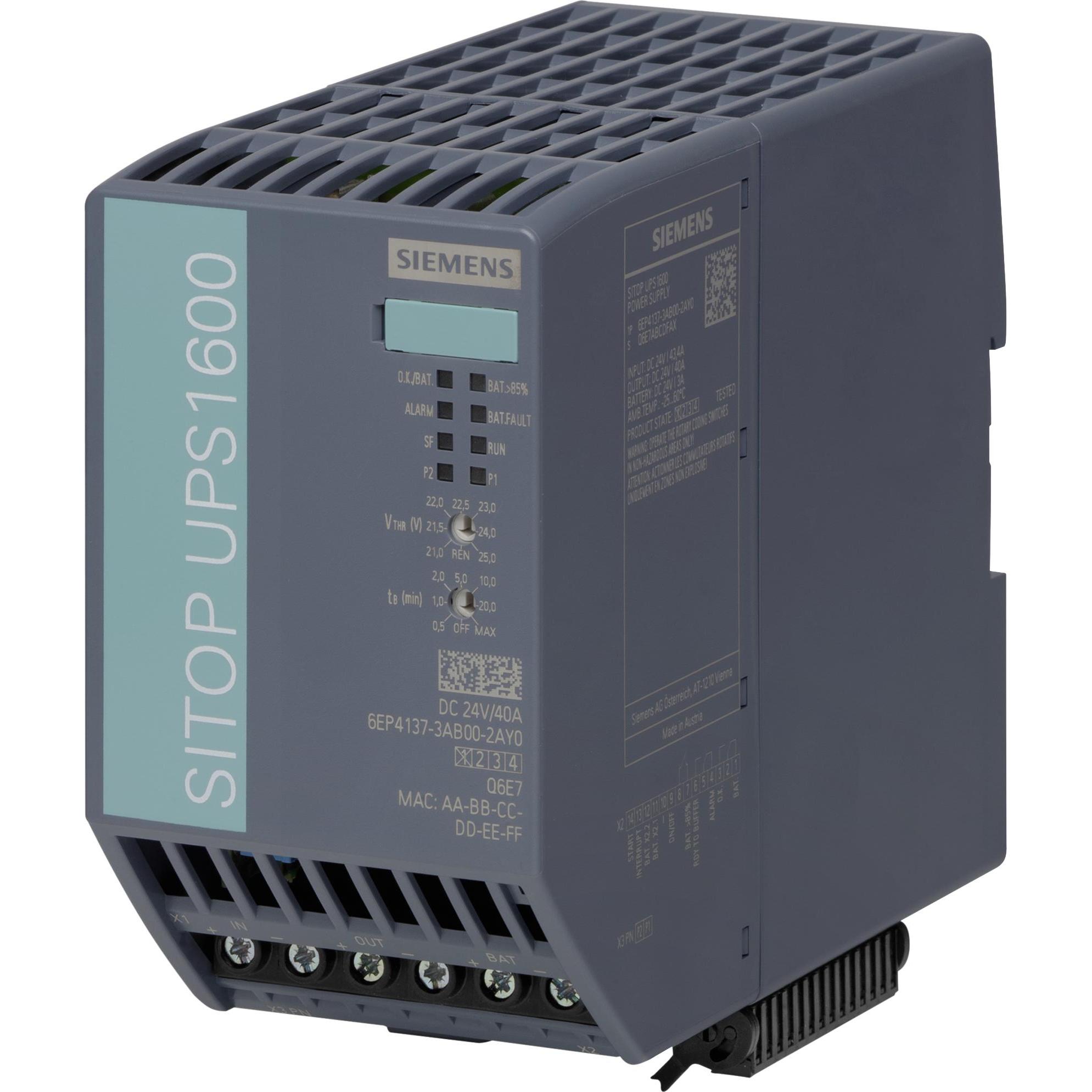 Siemens SITOP UPS1600 40A Ethernet/PROFINET (960 VA, 960 W, Online-Doppelwandler USV), USV
