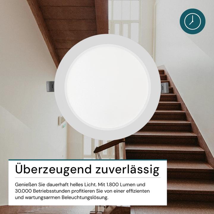 Actual product image Luxula LED-Einbauleuchte, 18W, EEK: F, 1800lm, CCT, IP44, weiss (1800 lm)