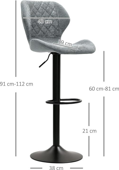 Actual product image Homcom Barhocker Polyester Dunkelgrau