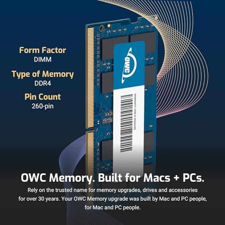 Actual product image OWC 64.0GB (4x 16GB) 2400MHz DDR4 PC4-19200 SO-DIMM 260 Pin CL17 Memory Upg. (4 x 16GB, 2400 MHz, DDR4-RAM, SO-DIMM)