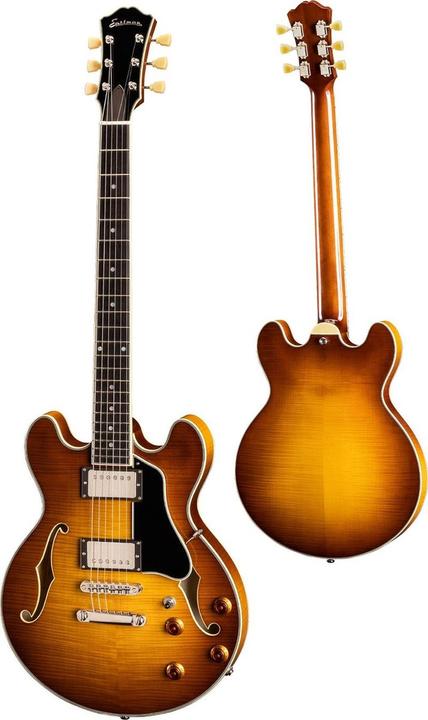 Eastman Guitars Eastman T484 Goldburst (Halbakustik Gitarre, geflammte Ahorn-Decke, Laminiertes Ahornkorpus, Ebenholz-Griffbrett, Ahornhals)