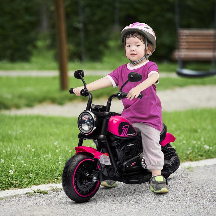 Actual product image Swisshandel24 Children's electric motorbike, 2 removable training wheels, 1.5-3 km/h, for 1.5-3 years Pink (6 V)
