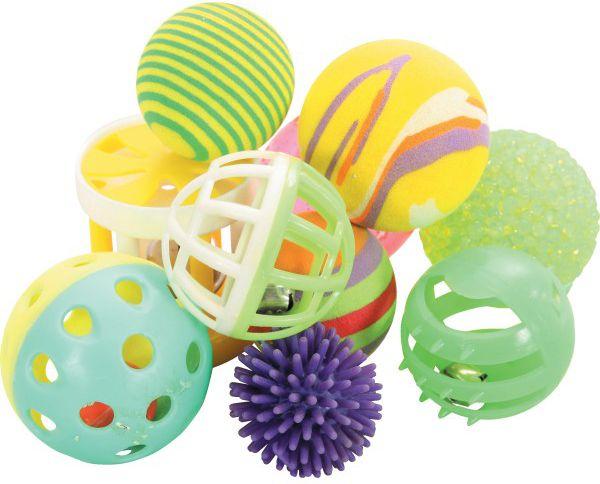 Zolux Cat toys - set of 10 different 4 cm (Ballspielzeug Katze)