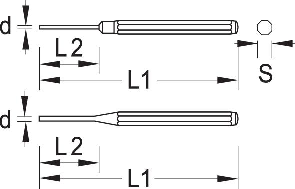 Image du produit Gedore Chasse-goupilles, 1 pièce, 3,5 mm, acier/peinture, argent/cuivre