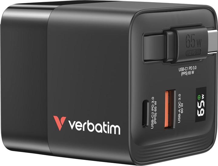 Produktbild Verbatim GaN Charger Retractable Cable (65 W)