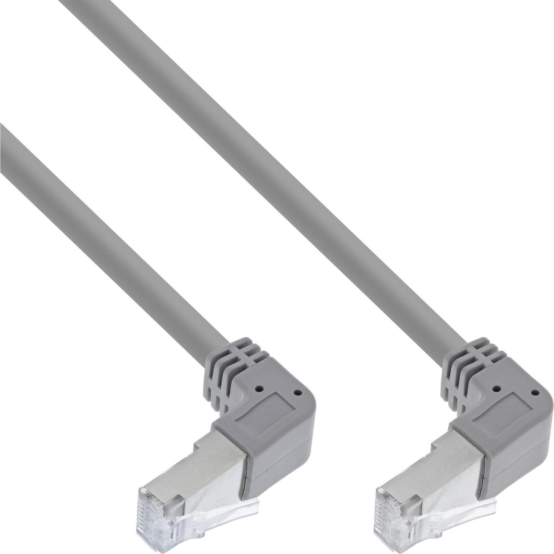 InLine Patchkabel oben/unten gewinkelt, S/FTP (PiMf), Cat.6, PVC, grau, 0,46m (S/FTP, CAT6, 0.46 m), Netzwerkkabel