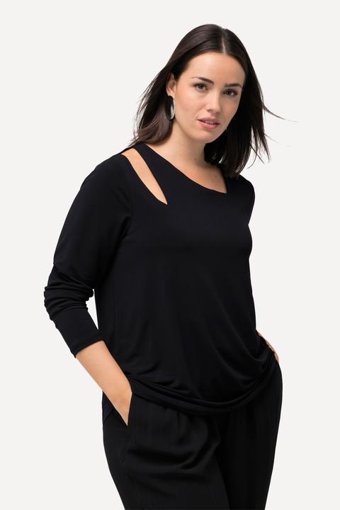 Produktbild Ulla Popken Shirt, Cut-Out, asymmetrischer Ausschnitt, Langarm (46, 48)