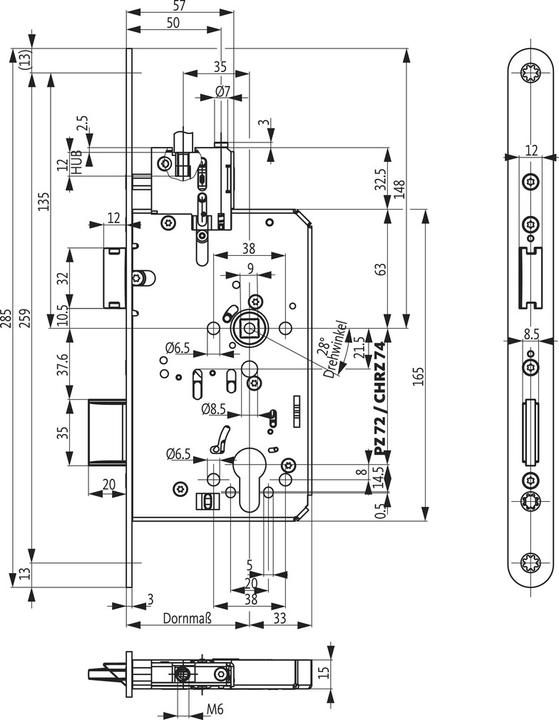 Actual product image BKS Panic locks B-23300