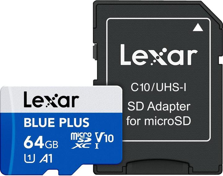 Produktbild Lexar MEMORY MICRO SDXC 64GB UHS-I/W/A LMSBLPL064G-BNANG (64 GB, microSDXC, U1, UHS-I)