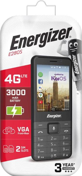 Actual product image Energizer E280S 4G BLACK (Black, 2.80", Dual SIM, 4G)
