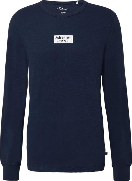 Produktbild s.Oliver T-Shirt Longsleeve mit Flammgarnstruktur und Frontprint (S)