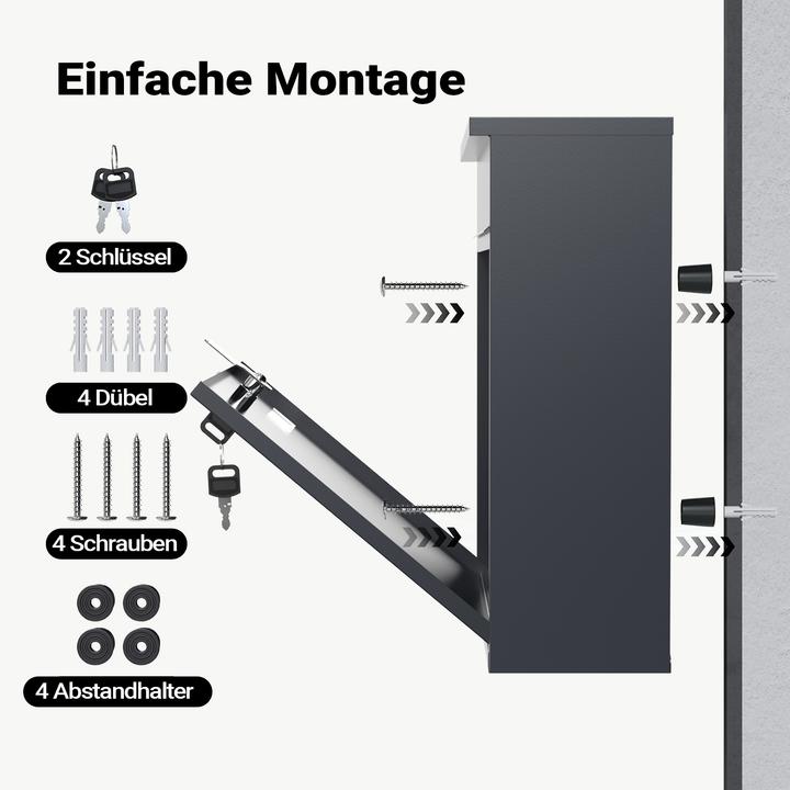Actual product image Wiltec Design Mailbox V12 Letterbox Postbox Pillar Letter Mail Post Box