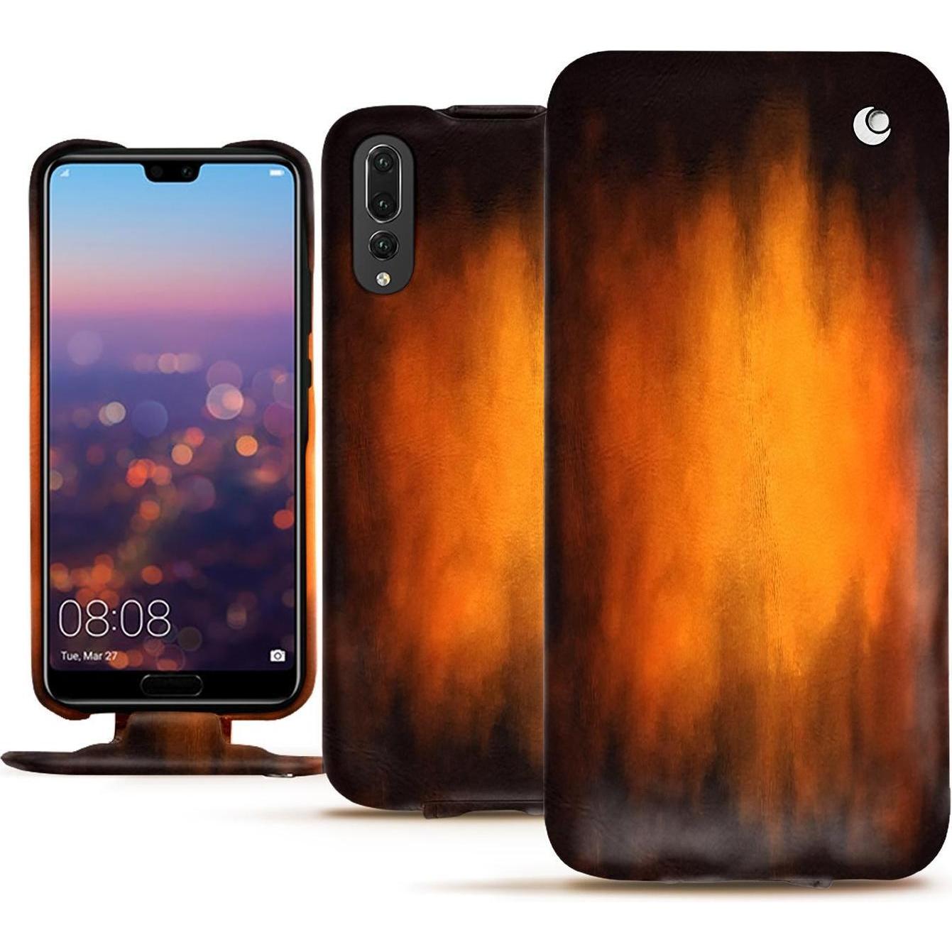 Thumbnail - Noreve Lederschutzhülle vertikal (Huawei P20 Pro), Smartphone Hülle, Violett