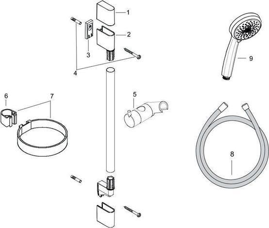Image du produit hansgrohe HG Ensemble de douche CROMA 100 MULTI Barre de douche Unica'C 650mm chrome