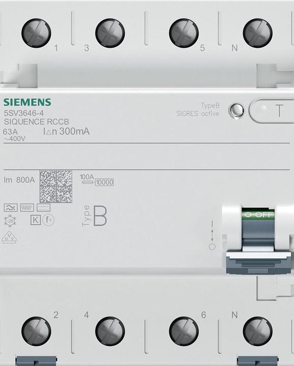 Actual product image Siemens RCD circuit breaker