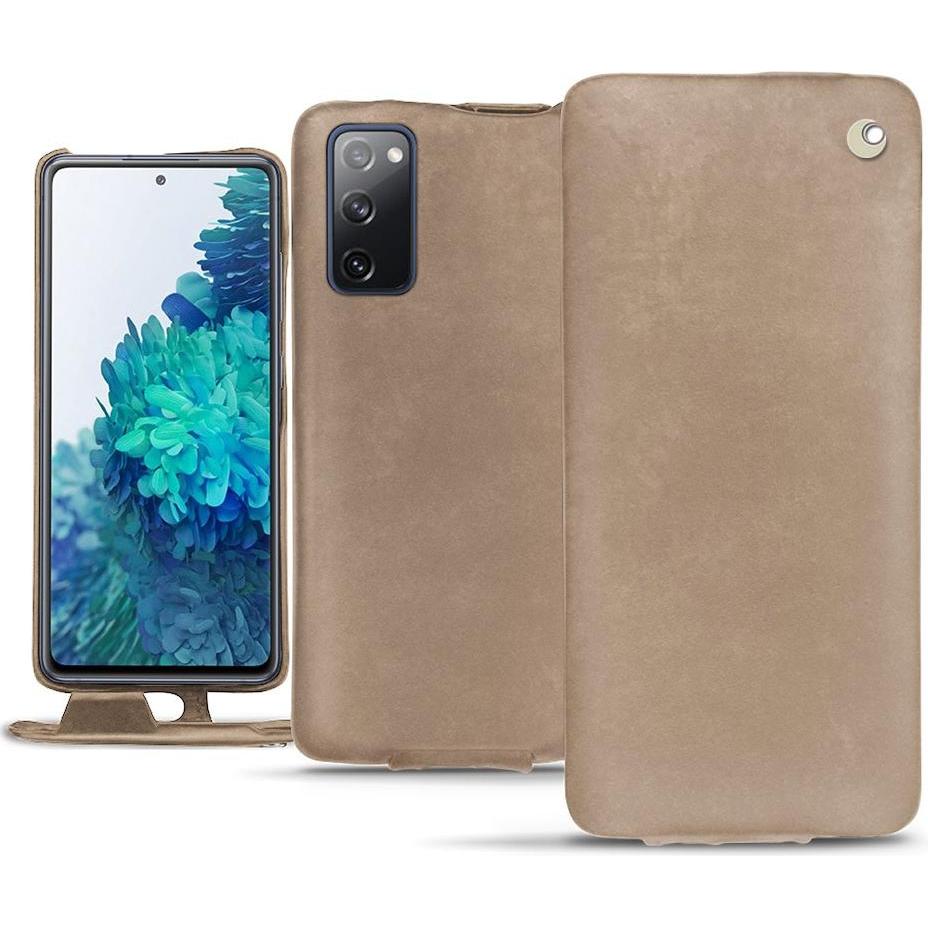 Noreve Lederschutzhülle vertikal (Samsung Galaxy S20 FE), Smartphone Hülle, Beige