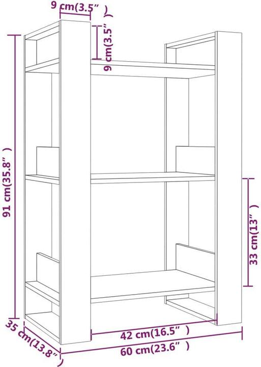 Immagine prodotto vidaXL Bücherregal (60 x 35 x 91 cm)
