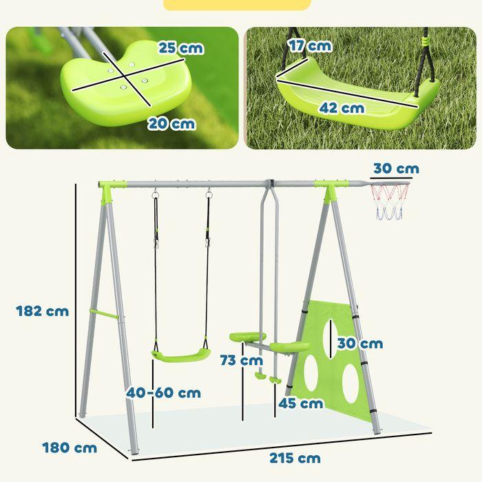 Produktbild Swisshandel24 4 in 1 Schaukelgestell Outdoor Schaukelgerüst mit Schaukel, Metallgestell