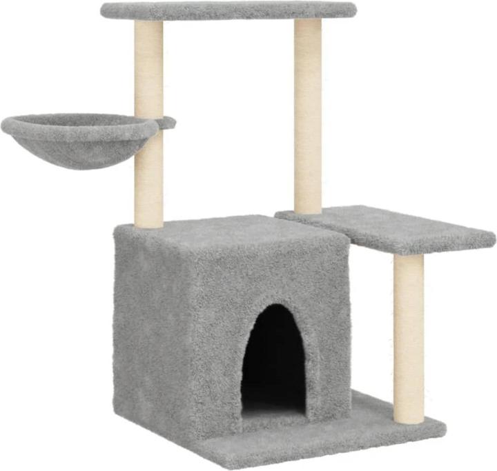 Immagine prodotto vidaXL Kratzbaum mit Sisal-Kratzsäulen Hellgrau 83 cm,Farbe (83 cm, Grigio chiaro)