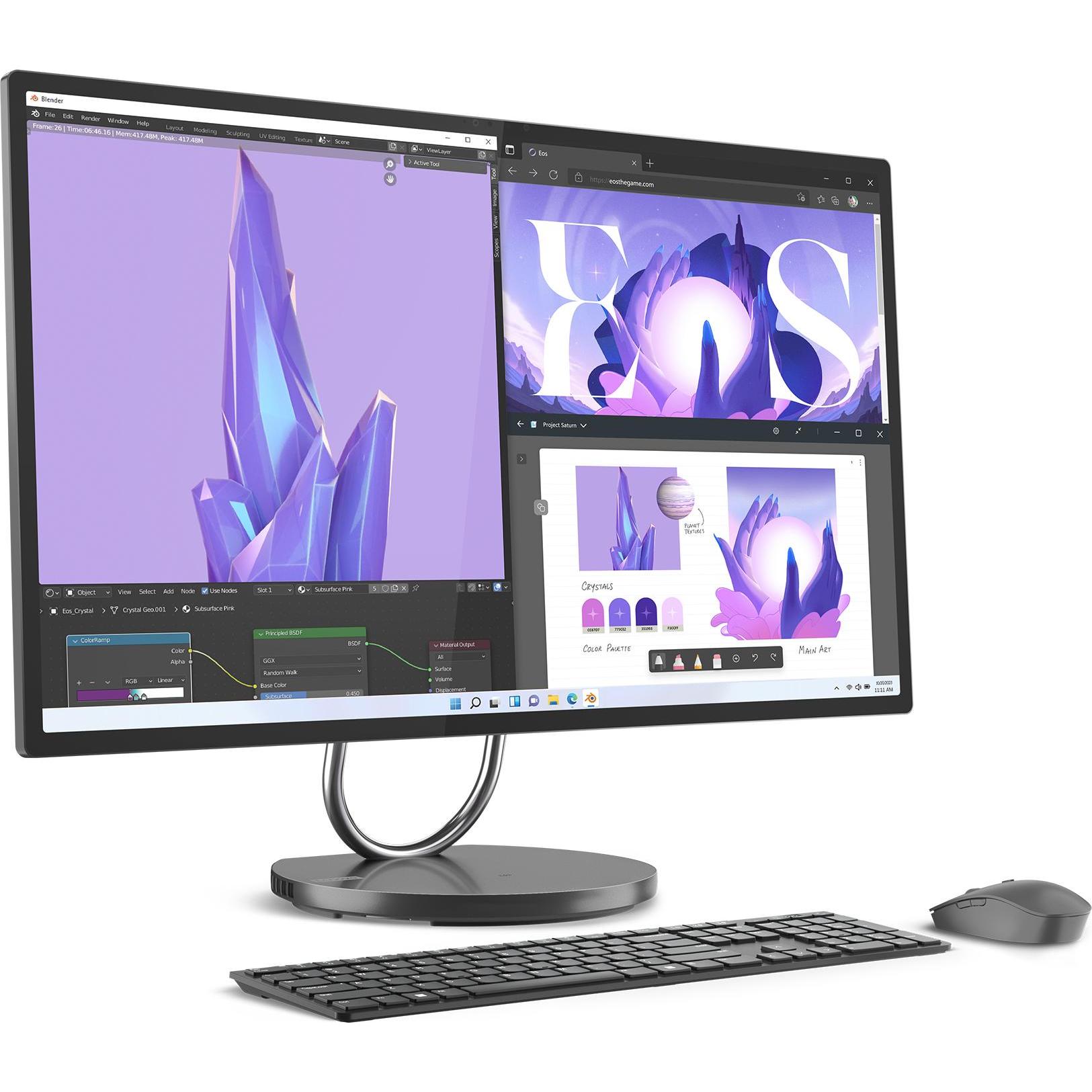Lenovo Yoga AIO 9 (Intel Core i9-13900H, 32 GB, 1000 GB, GeForce RTX 4050), PC, Grau