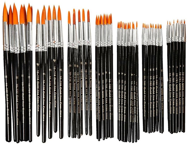 Produktbild Creativ Company Ronde Penselen - 7 maten, 84st. (7 mm)