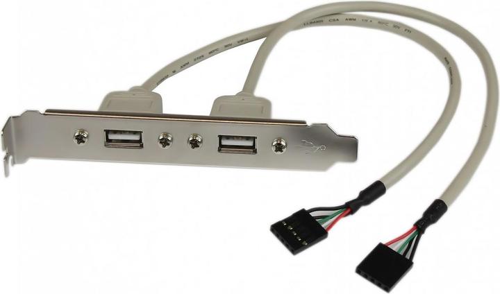 Actual product image StarTech 2-port USB A bracket adapter (female) (USB-A, 28.60 cm)