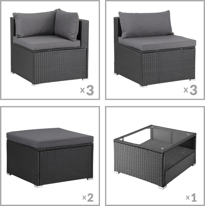 Actual product image Casaria Polyrattan Lounge Set