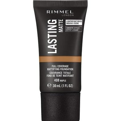 Rimmel London, Foundation, Rimmel Lasting Matte Foundation 408 Ahorn 30ml (408 Maple)